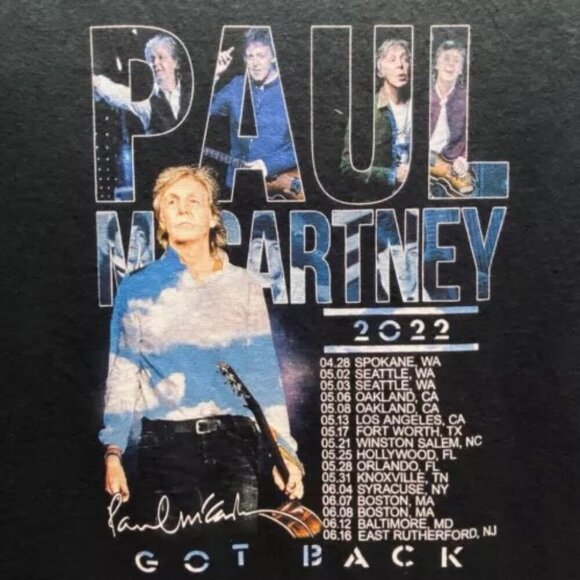 Paul McCartney Got Back Tour 2022 Concert Tee (No Sz Tags) Chest 32" The Beatles - Picture 5 of 6